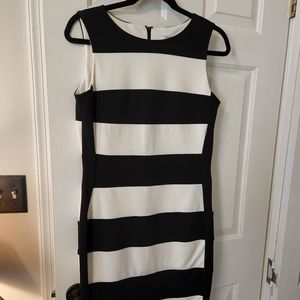 Calvin Klein | Black and White Striped Dress | size: 6